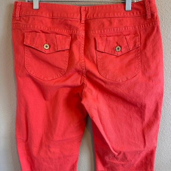 Simply Vera Vera Wang Women's Orange Coral Straight Stretch Jeans 14 Summer - Picture 4 of 10